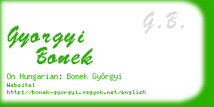 gyorgyi bonek business card